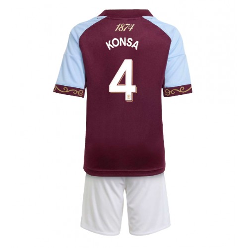 Aston Villa Ezri Konsa #4 Domácí dres komplet pro Děti 2025-26 Krátkým Rukávem (+ Krátké kalhoty) Aston Villa Ezri Konsa #4 Domácí dres komplet pro Děti 2025-26 Krátkým Rukávem (+ Krátké kalhoty)