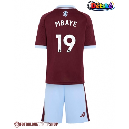 Aston Villa Ibrahim Mbaye #19 Domácí dres komplet pro Děti 2026-27 Krátkým Rukávem (+ Krátké kalhoty)