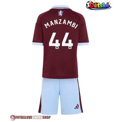 Aston Villa Johan Manzambi #44 Domácí dres komplet pro Děti 2026-27 Krátkým Rukávem (+ Krátké kalhoty)