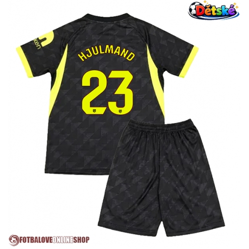 Atletico Madrid Morten Hjulmand #23 Venkovní dres komplet pro Děti 2026-27 Krátkým Rukávem (+ Krátké kalhoty)