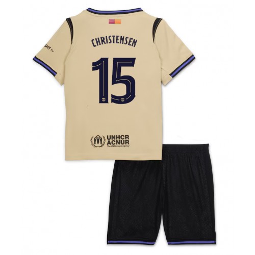 Barcelona Andreas Christensen #15 Venkovní dres komplet pro Děti 2025-26 Krátkým Rukávem (+ Krátké kalhoty)