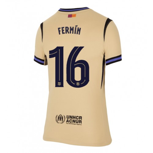 Barcelona Fermin Lopez #16 Venkovní Dres pro Dámy 2025-26 Krátkým Rukávem Barcelona Fermin Lopez #16 Venkovní Dres pro Dámy 2025-26 Krátkým Rukávem