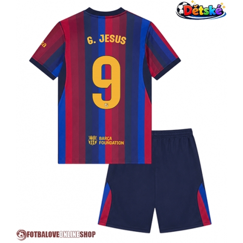 Barcelona Gabriel Jesus #9 Domácí dres komplet pro Děti 2026-27 Krátkým Rukávem (+ Krátké kalhoty)
