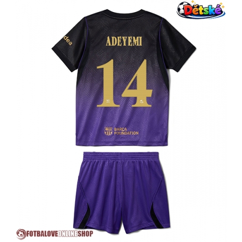 Barcelona Karim Adeyemi #14 Venkovní dres komplet pro Děti 2026-27 Krátkým Rukávem (+ Krátké kalhoty)
