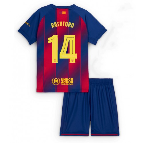 Barcelona Marcus Rashford #14 Domácí dres komplet pro Děti 2025-26 Krátkým Rukávem (+ Krátké kalhoty) Barcelona Marcus Rashford #14 Domácí dres komplet pro Děti 2025-26 Krátkým Rukávem (+ Krátké kalhoty)