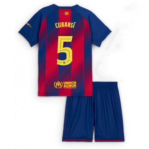 Barcelona Pau Cubarsi #5 Domácí dres komplet pro Děti 2025-26 Krátkým Rukávem (+ Krátké kalhoty) Barcelona Pau Cubarsi #5 Domácí dres komplet pro Děti 2025-26 Krátkým Rukávem (+ Krátké kalhoty)