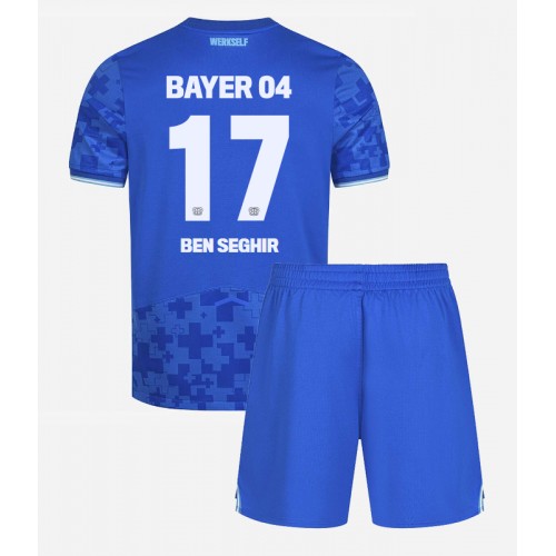 Bayer Leverkusen Eliesse Ben Seghir #17 Alternativní dres komplet pro Děti 2025-26 Krátkým Rukávem (+ Krátké kalhoty)