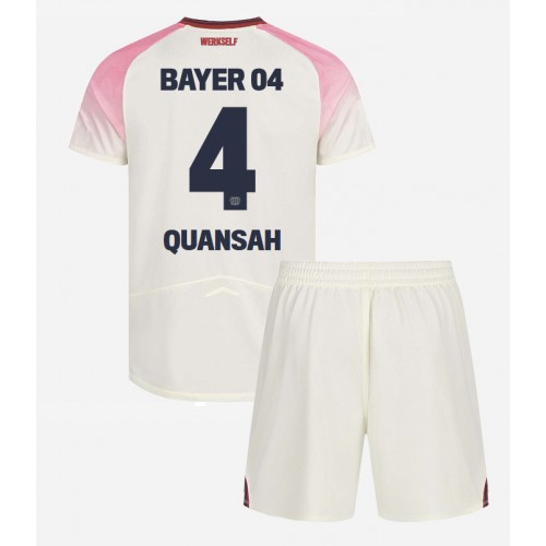 Bayer Leverkusen Jarell Quansah #4 Venkovní dres komplet pro Děti 2025-26 Krátkým Rukávem (+ Krátké kalhoty) Bayer Leverkusen Jarell Quansah #4 Venkovní dres komplet pro Děti 2025-26 Krátkým Rukávem (+ Krátké kalhoty)
