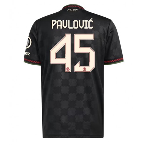 Bayern Munich Aleksandar Pavlovic #45 Alternativní Dres 2025-26 Krátkým Rukávem Bayern Munich Aleksandar Pavlovic #45 Alternativní Dres 2025-26 Krátkým Rukávem