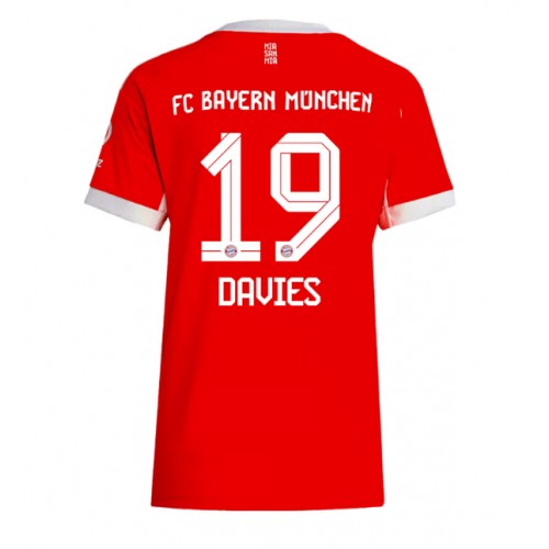 Bayern Munich Alphonso Davies #19 Domácí Dres pro Dámy 2025-26 Krátkým Rukávem Bayern Munich Alphonso Davies #19 Domácí Dres pro Dámy 2025-26 Krátkým Rukávem