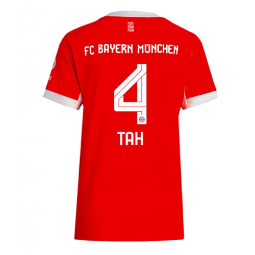 Bayern Munich Jonathan Tah #4 Domácí Dres pro Dámy 2025-26 Krátkým Rukávem Bayern Munich Jonathan Tah #4 Domácí Dres pro Dámy 2025-26 Krátkým Rukávem