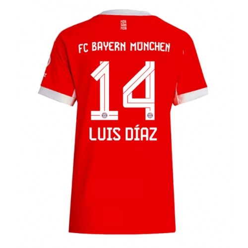 Bayern Munich Luis Diaz #14 Domácí Dres pro Dámy 2025-26 Krátkým Rukávem Bayern Munich Luis Diaz #14 Domácí Dres pro Dámy 2025-26 Krátkým Rukávem