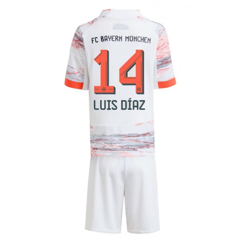 Bayern Munich Luis Diaz #14 Venkovní dres komplet pro Děti 2025-26 Krátkým Rukávem (+ Krátké kalhoty)