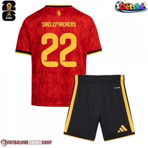 Belgie Alexis Saelemaekers #22 Domácí dres komplet pro Děti MS 2026 Krátkým Rukávem (+ Krátké kalhoty)