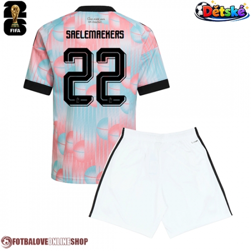 Belgie Alexis Saelemaekers #22 Venkovní dres komplet pro Děti MS 2026 Krátkým Rukávem (+ Krátké kalhoty)