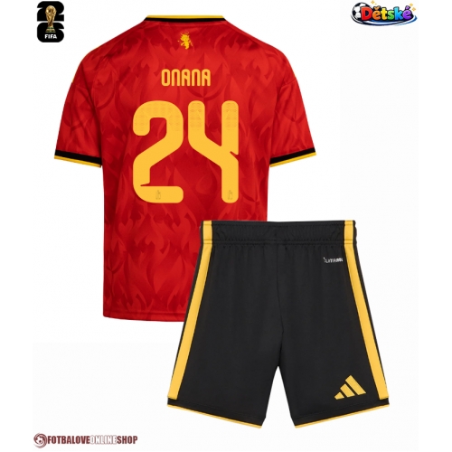 Belgie Amadou Onana #24 Domácí dres komplet pro Děti MS 2026 Krátkým Rukávem (+ Krátké kalhoty)