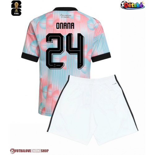 Belgie Amadou Onana #24 Venkovní dres komplet pro Děti MS 2026 Krátkým Rukávem (+ Krátké kalhoty)