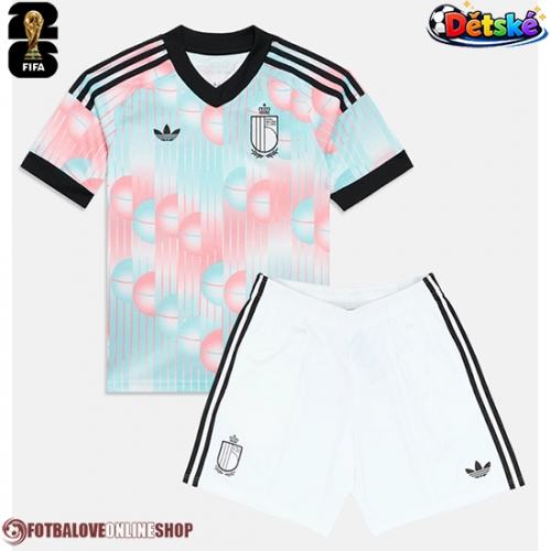 Belgie Diego Moreira #19 Venkovní dres komplet pro Děti MS 2026 Krátkým Rukávem (+ Krátké kalhoty)