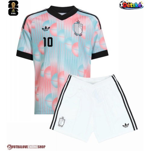 Belgie Leandro Trossard #10 Venkovní dres komplet pro Děti MS 2026 Krátkým Rukávem (+ Krátké kalhoty)
