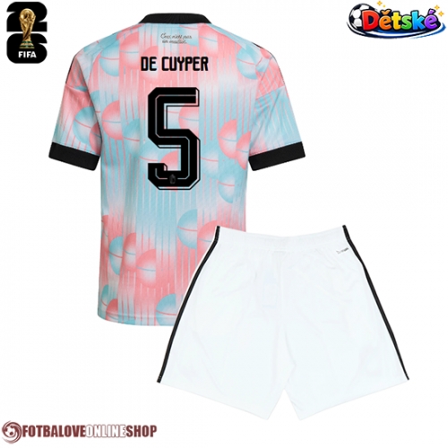 Belgie Maxim De Cuyper #5 Venkovní dres komplet pro Děti MS 2026 Krátkým Rukávem (+ Krátké kalhoty)