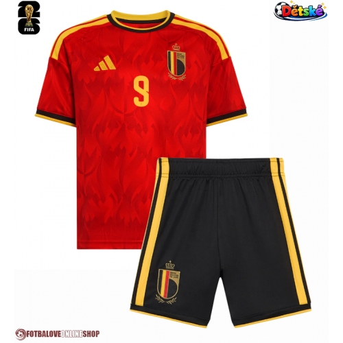Belgie Romelu Lukaku #9 Domácí dres komplet pro Děti MS 2026 Krátkým Rukávem (+ Krátké kalhoty)