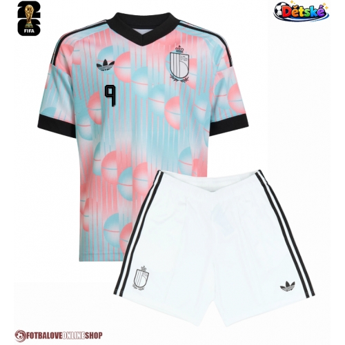 Belgie Romelu Lukaku #9 Venkovní dres komplet pro Děti MS 2026 Krátkým Rukávem (+ Krátké kalhoty)