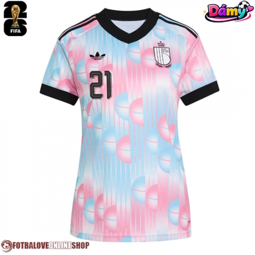 Belgie Timothy Castagne #21 Venkovní Dres pro Dámy MS 2026 Krátkým Rukávem