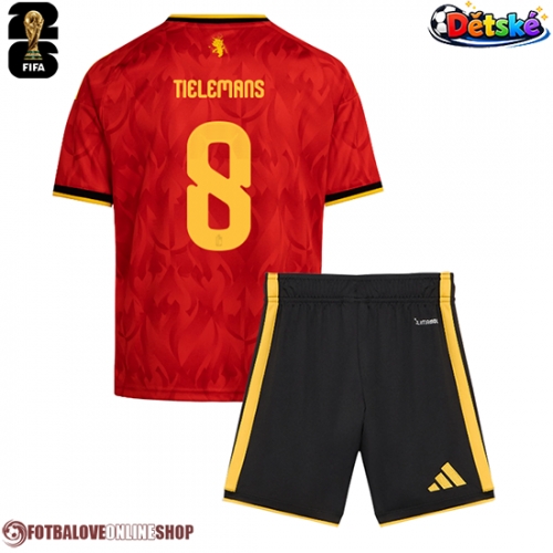 Belgie Youri Tielemans #8 Domácí dres komplet pro Děti MS 2026 Krátkým Rukávem (+ Krátké kalhoty)