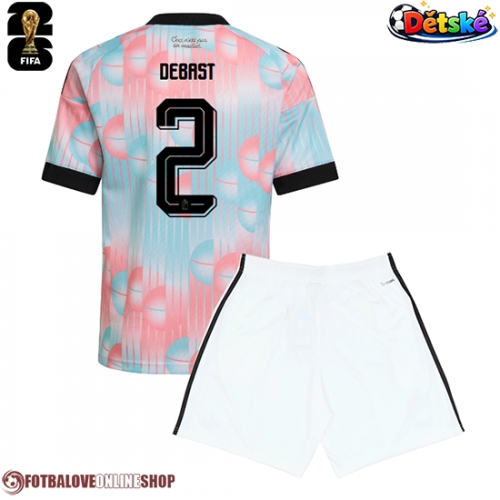 Belgie Zeno Debast #2 Venkovní dres komplet pro Děti MS 2026 Krátkým Rukávem (+ Krátké kalhoty)