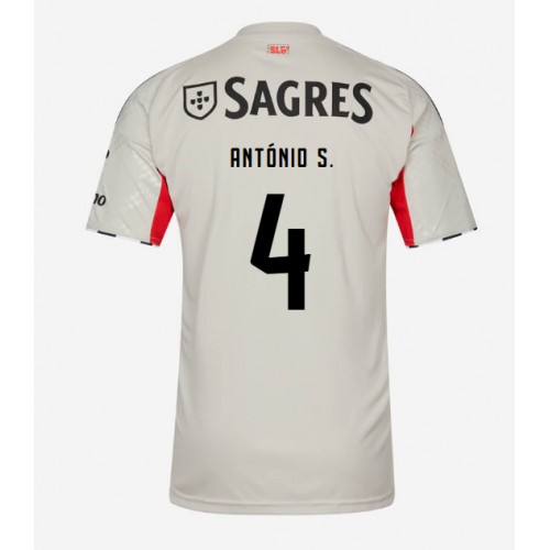 Benfica Antonio Silva #4 Venkovní Dres 2025-26 Krátkým Rukávem Benfica Antonio Silva #4 Venkovní Dres 2025-26 Krátkým Rukávem