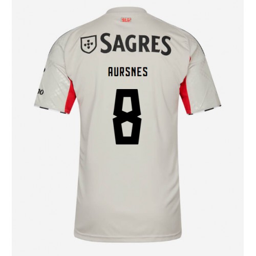 Benfica Fredrik Aursnes #8 Venkovní Dres 2025-26 Krátkým Rukávem Benfica Fredrik Aursnes #8 Venkovní Dres 2025-26 Krátkým Rukávem