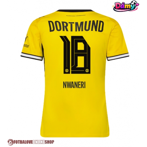 Borussia Dortmund Ethan Nwaneri #18 Domácí Dres pro Dámy 2026-27 Krátkým Rukávem