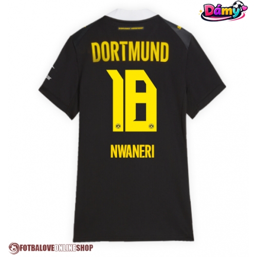 Borussia Dortmund Ethan Nwaneri #18 Venkovní Dres pro Dámy 2026-27 Krátkým Rukávem