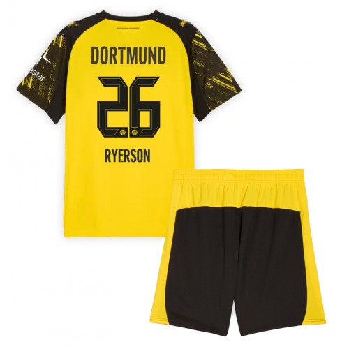 Borussia Dortmund Julian Ryerson #26 Domácí dres komplet pro Děti 2025-26 Krátkým Rukávem (+ Krátké kalhoty) Borussia Dortmund Julian Ryerson #26 Domácí dres komplet pro Děti 2025-26 Krátkým Rukávem (+ Krátké kalhoty)