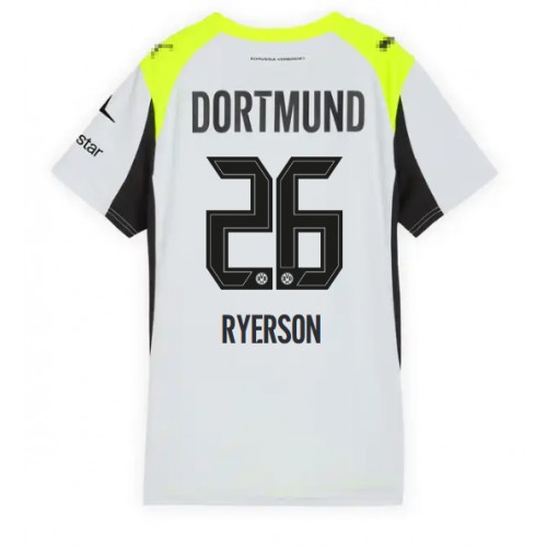 Borussia Dortmund Julian Ryerson #26 Venkovní Dres pro Dámy 2025-26 Krátkým Rukávem Borussia Dortmund Julian Ryerson #26 Venkovní Dres pro Dámy 2025-26 Krátkým Rukávem