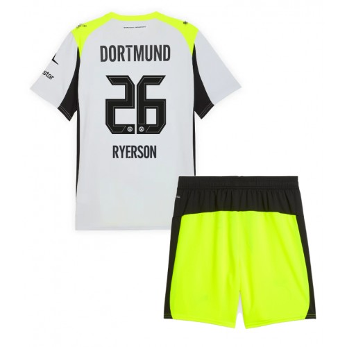 Borussia Dortmund Julian Ryerson #26 Venkovní dres komplet pro Děti 2025-26 Krátkým Rukávem (+ Krátké kalhoty) Borussia Dortmund Julian Ryerson #26 Venkovní dres komplet pro Děti 2025-26 Krátkým Rukávem (+ Krátké kalhoty)