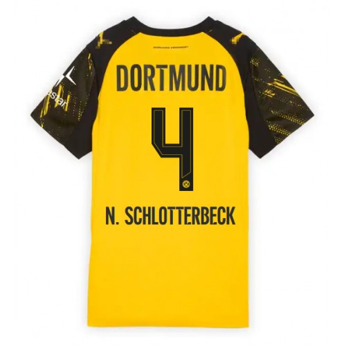 Borussia Dortmund Nico Schlotterbeck #4 Domácí Dres pro Dámy 2025-26 Krátkým Rukávem Borussia Dortmund Nico Schlotterbeck #4 Domácí Dres pro Dámy 2025-26 Krátkým Rukávem