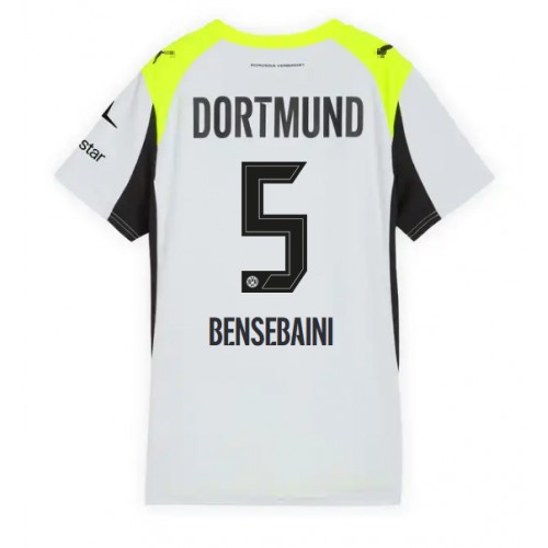 Borussia Dortmund Ramy Bensebaini #5 Venkovní Dres pro Dámy 2025-26 Krátkým Rukávem Borussia Dortmund Ramy Bensebaini #5 Venkovní Dres pro Dámy 2025-26 Krátkým Rukávem