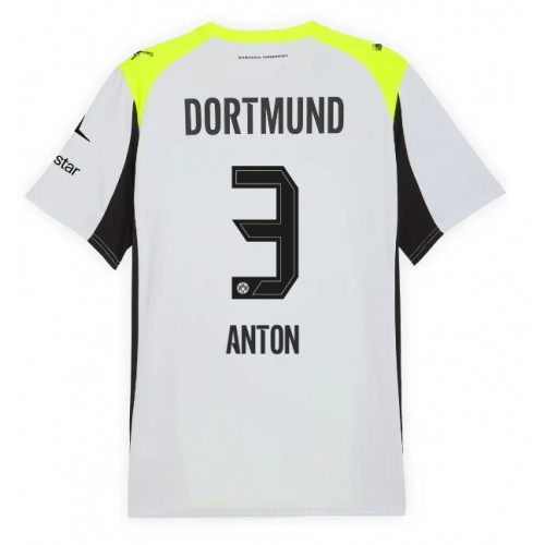 Borussia Dortmund Waldemar Anton #3 Venkovní Dres 2025-26 Krátkým Rukávem Borussia Dortmund Waldemar Anton #3 Venkovní Dres 2025-26 Krátkým Rukávem
