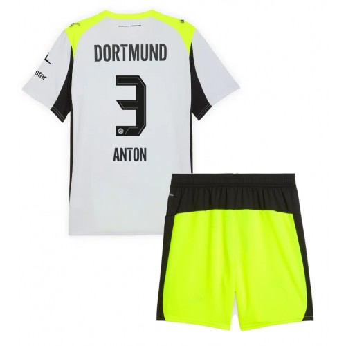 Borussia Dortmund Waldemar Anton #3 Venkovní dres komplet pro Děti 2025-26 Krátkým Rukávem (+ Krátké kalhoty) Borussia Dortmund Waldemar Anton #3 Venkovní dres komplet pro Děti 2025-26 Krátkým Rukávem (+ Krátké kalhoty)