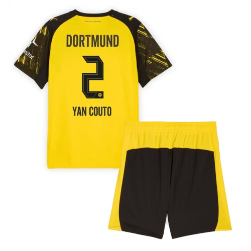 Borussia Dortmund Yan Couto #2 Domácí dres komplet pro Děti 2025-26 Krátkým Rukávem (+ Krátké kalhoty) Borussia Dortmund Yan Couto #2 Domácí dres komplet pro Děti 2025-26 Krátkým Rukávem (+ Krátké kalhoty)