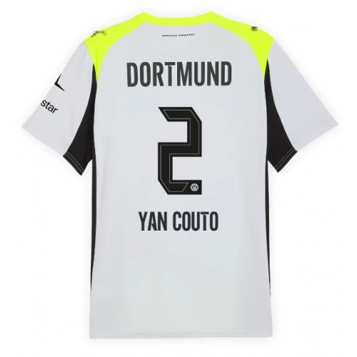 Borussia Dortmund Yan Couto #2 Venkovní Dres 2025-26 Krátkým Rukávem Borussia Dortmund Yan Couto #2 Venkovní Dres 2025-26 Krátkým Rukávem