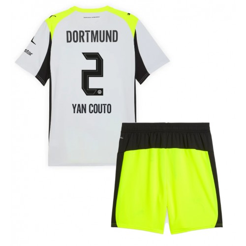 Borussia Dortmund Yan Couto #2 Venkovní dres komplet pro Děti 2025-26 Krátkým Rukávem (+ Krátké kalhoty) Borussia Dortmund Yan Couto #2 Venkovní dres komplet pro Děti 2025-26 Krátkým Rukávem (+ Krátké kalhoty)