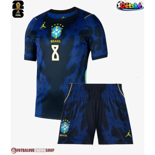 Brazílie Bruno Guimaraes #8 Venkovní dres komplet pro Děti MS 2026 Krátkým Rukávem (+ Krátké kalhoty)