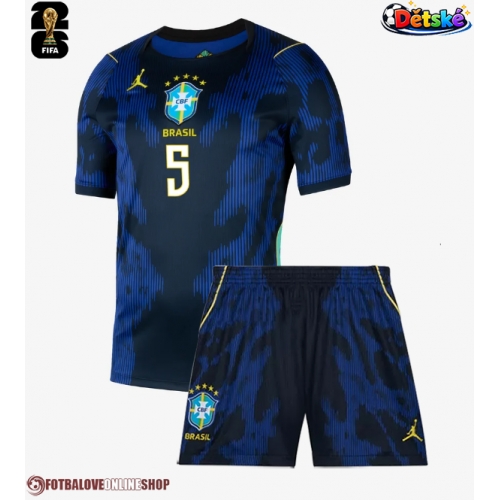 Brazílie Casemiro #5 Venkovní dres komplet pro Děti MS 2026 Krátkým Rukávem (+ Krátké kalhoty)