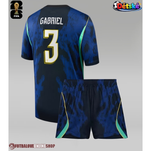 Brazílie Gabriel Magalhaes #3 Venkovní dres komplet pro Děti MS 2026 Krátkým Rukávem (+ Krátké kalhoty)
