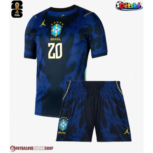 Brazílie Lucas Paqueta #20 Venkovní dres komplet pro Děti MS 2026 Krátkým Rukávem (+ Krátké kalhoty)