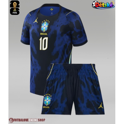 Brazílie Neymar Jr #10 Venkovní dres komplet pro Děti MS 2026 Krátkým Rukávem (+ Krátké kalhoty)