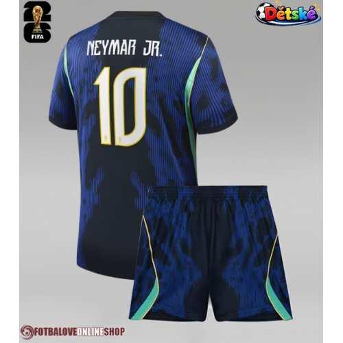 Brazílie Neymar Jr #10 Venkovní dres komplet pro Děti MS 2026 Krátkým Rukávem (+ Krátké kalhoty)