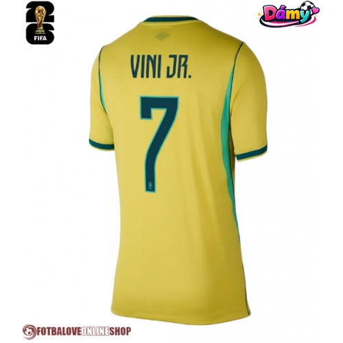 Brazílie Vinicius Junior #7 Domácí Dres pro Dámy MS 2026 Krátkým Rukávem